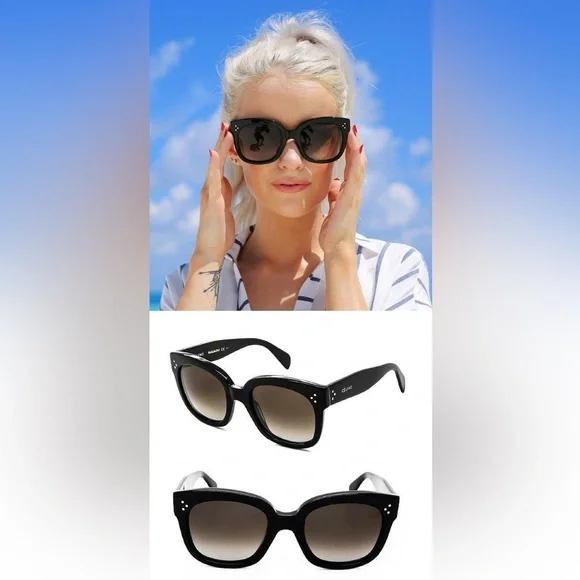 Celine New Audrey CL 41805/S Sunglasses Black/Brown Gradient Lenses - Picture 11 of 12